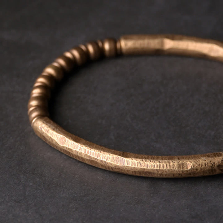 Brazalete de pulsera de equilibrio de cobre de piedra de roca de lava