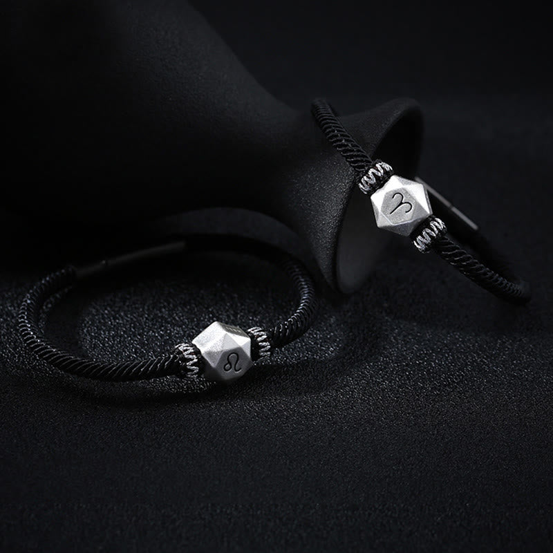 Pulsera de hilo hecha a mano con protección de las 12 constelaciones del zodíaco de plata de ley 999 con Buddha Stones - image 1