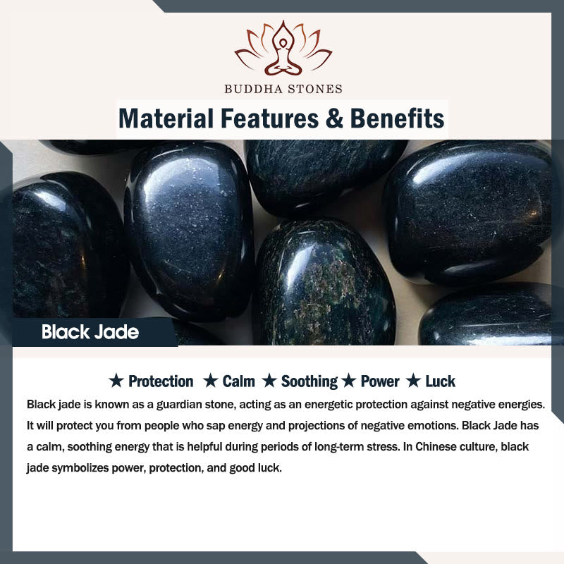 Collar con colgante de cadena de acero y titanio con Buddha Stones, jade negro natural, Kwan Yin, Avalokitesvara, riqueza - image 11