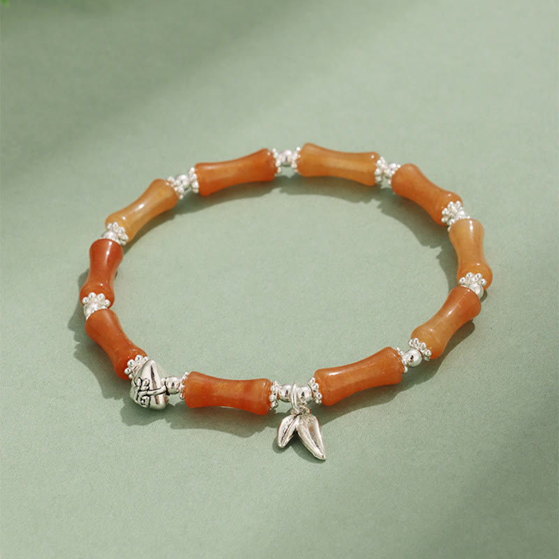 Buddha Stones Peridoto Jade Blanco Fresa Cuarzo Aventurina Verde Bambú Fu Carácter Suerte Pulsera