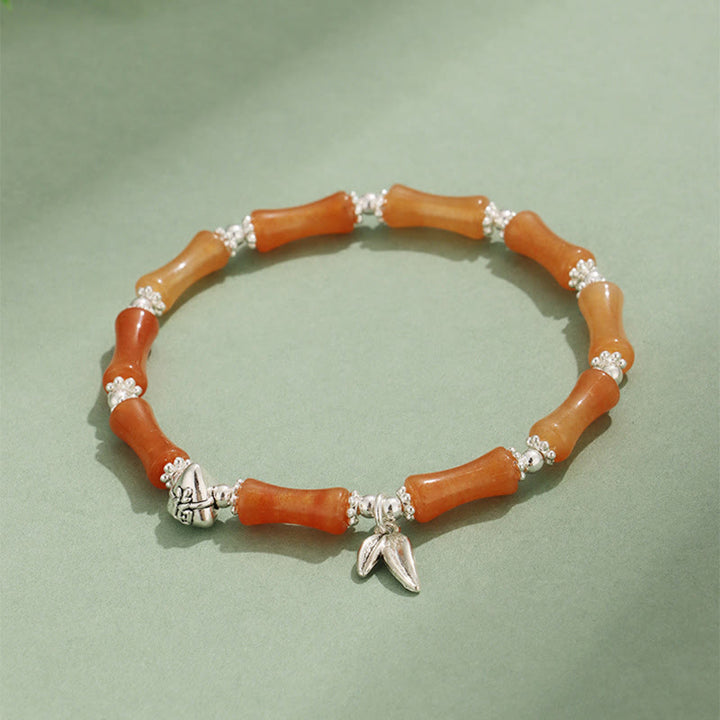Buddha Stones Peridoto Jade Blanco Fresa Cuarzo Aventurina Verde Bambú Fu Carácter Suerte Pulsera