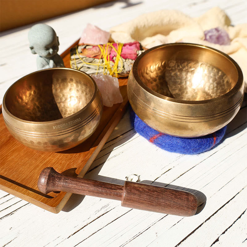 Juego de cuencos tibetanos para meditación, hechos a mano para la sanación y la atención plena. - image 4