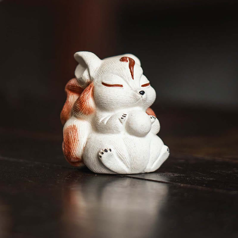 Mini Buddha Stones , arcilla morada, decoración de escritorio de la suerte