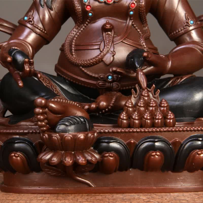 Estatuilla amarilla de Jambhala Bodhisattva, estatua de cobre de compasión, decoración para el hogar y la Oficina