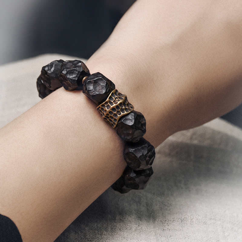 Pulsera de pareja de equilibrio de paz de cobre y madera de ébano