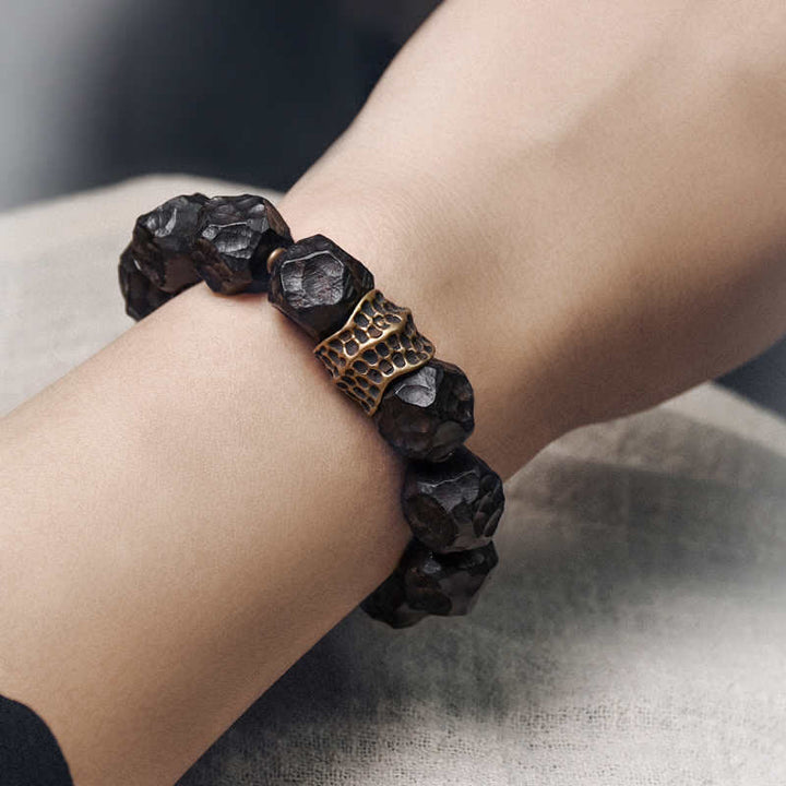 Pulsera de pareja de equilibrio de paz de cobre y madera de ébano