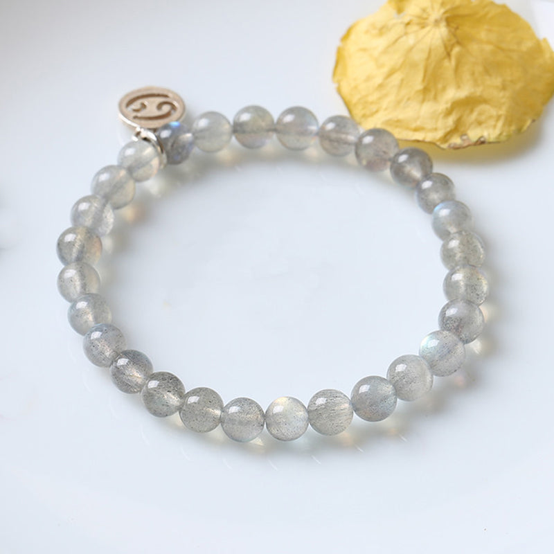 Pulsera con Encanto 12 Constelaciones del Zodíaco Piedra Lunar
