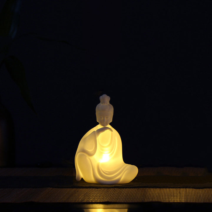 Buda Avalokitesvara Ksitigarbha Bodhisattva Bendición Decoración LED de cerámica