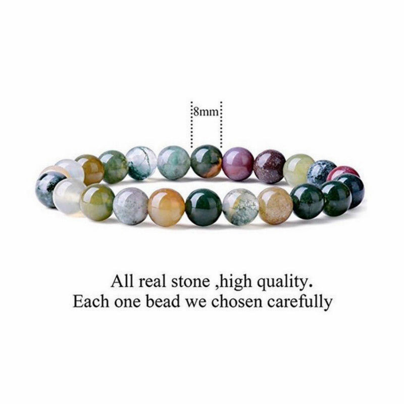 Pulsera de yoga de la suerte con cuentas de ágata india de Buddha Stones