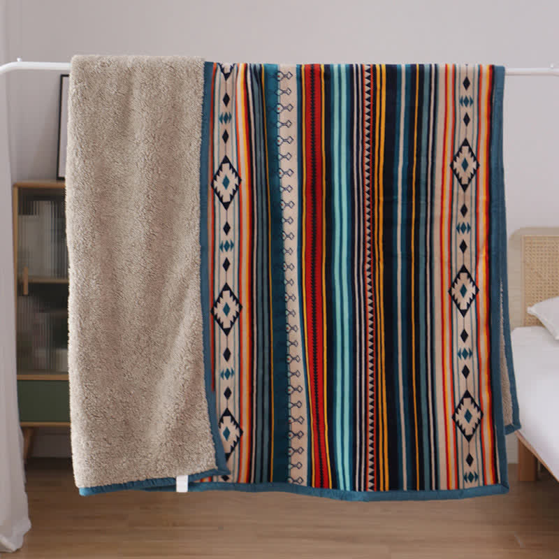Manta de cama suave y cálida geométrica