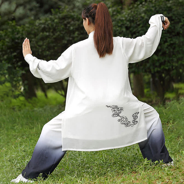 Buddha Stones Conjunto de ropa para mujer con gradiente de nubes auspiciosas, meditación, oración, espiritualidad, zen, tai chi y qigong. - image 7