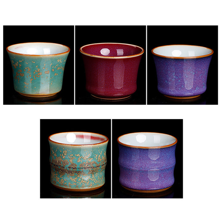 Taza de té de cerámica con diseño de bambú y cambio de horno de Buddha Stones , taza de té de Kung Fu