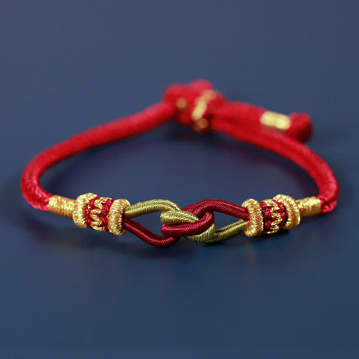 Pulsera de hilo trenzado con Buddha Stones, hecha a mano, anudada, fuerza de la fe