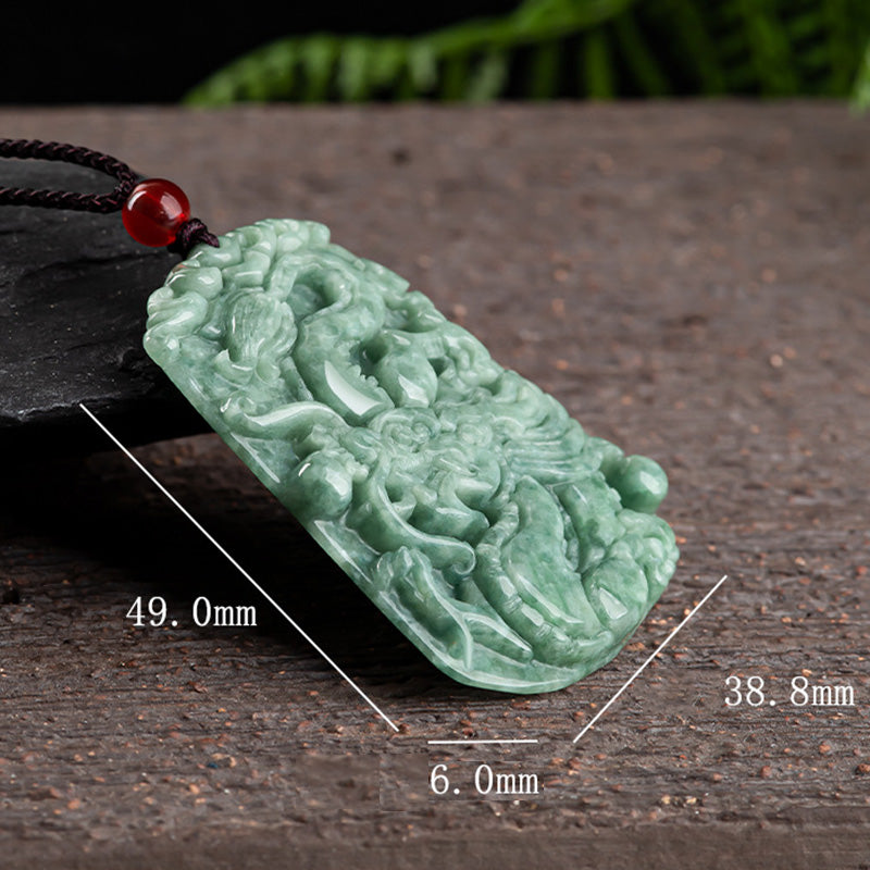 Collar con colgante de cadena con Buddha Stones, dragón del zodiaco chino, Jade, fuerza - image 7