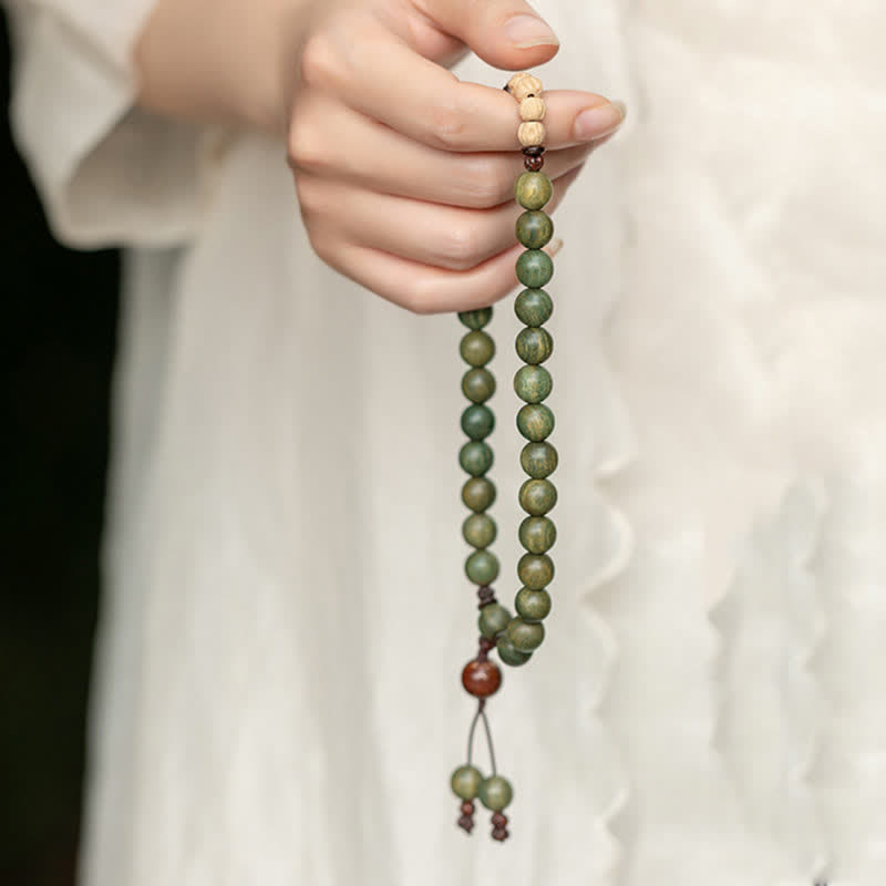 Pulsera de paz positiva de sándalo verde