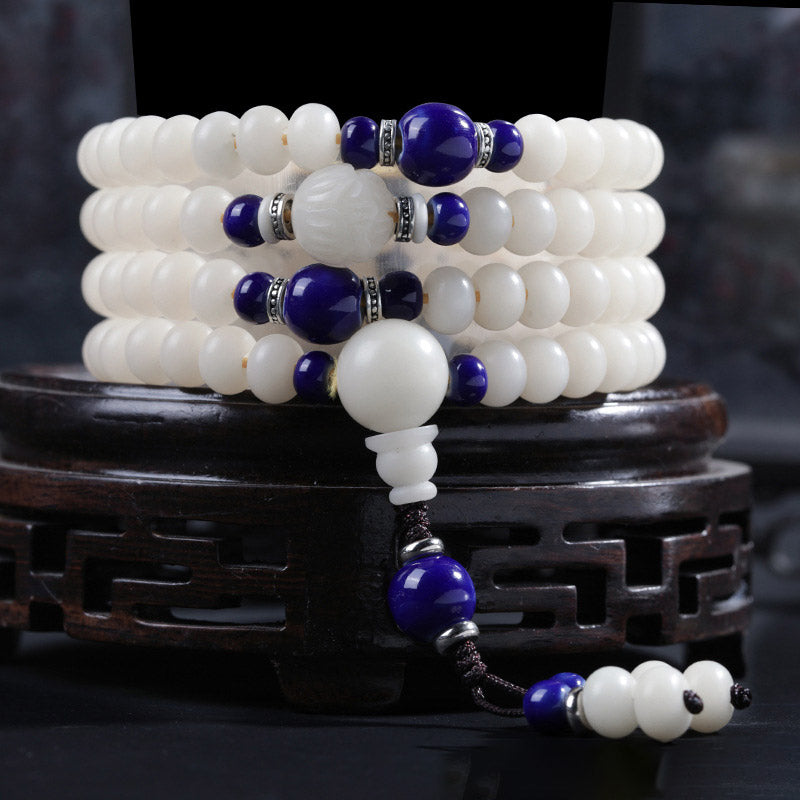Pulsera con dijes de bendición de loto con cuentas de semillas Bodhi de Buddha Stones