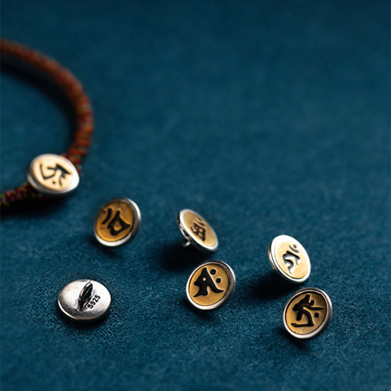 Pulsera de cuerda colorida hecha a mano con Buddha Stones de Plata de Ley 925 del zodíaco chino, protección de Buda natal - image 3