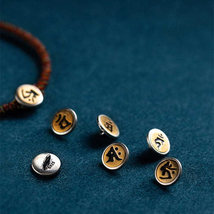 Pulsera de cuerda colorida hecha a mano con Buddha Stones de Plata de Ley 925 del zodíaco chino, protección de Buda natal - image 3