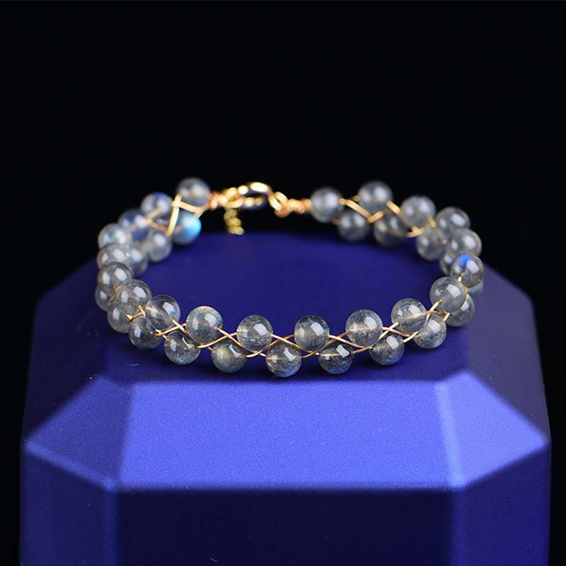 Pulsera de bendición de amor con piedra lunar natural de Buddha Stones