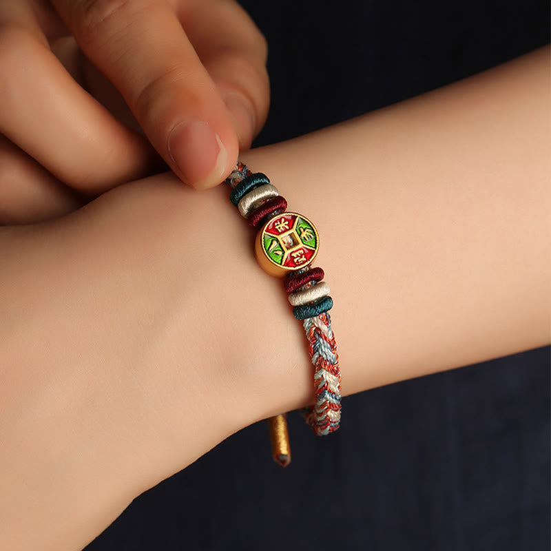 ❗❗❗Una venta flash: Buddha Stones, cuerda colorida, la riqueza viene de todas las direcciones, pulsera de la suerte hecha a mano con ocho hilos y nudo de la paz