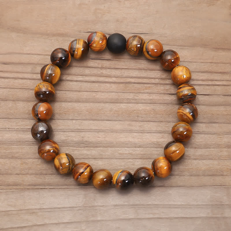 Pulsera de borlas con protección de ojo de tigre Mala de 108 Buddha Stones