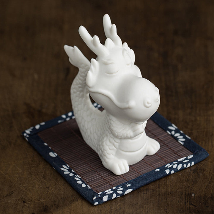 Buddha Stones, año del dragón, suerte, porcelana blanca, cerámica, té, mascota, decoración del hogar