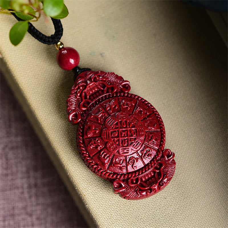 Buddha Stones, Buda sonriente, Yin Yang, calabaza del zodiaco chino, colgante de collar con bendición de cinabrio Natural - image 16