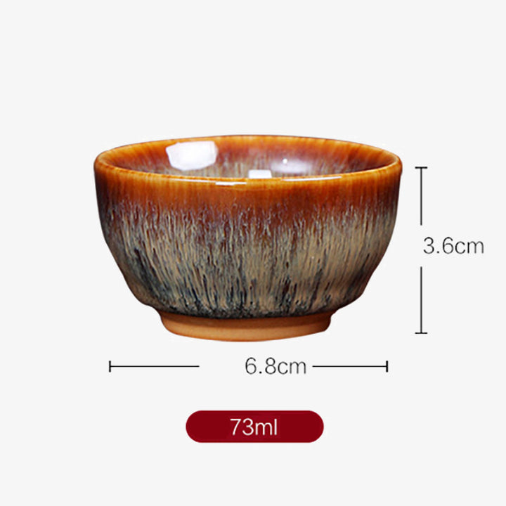 Taza de té de cerámica con diseño del zodíaco chino, 12 Buddha Stones, Kung Fu Jian, taza de té chino Zhan, 73ml