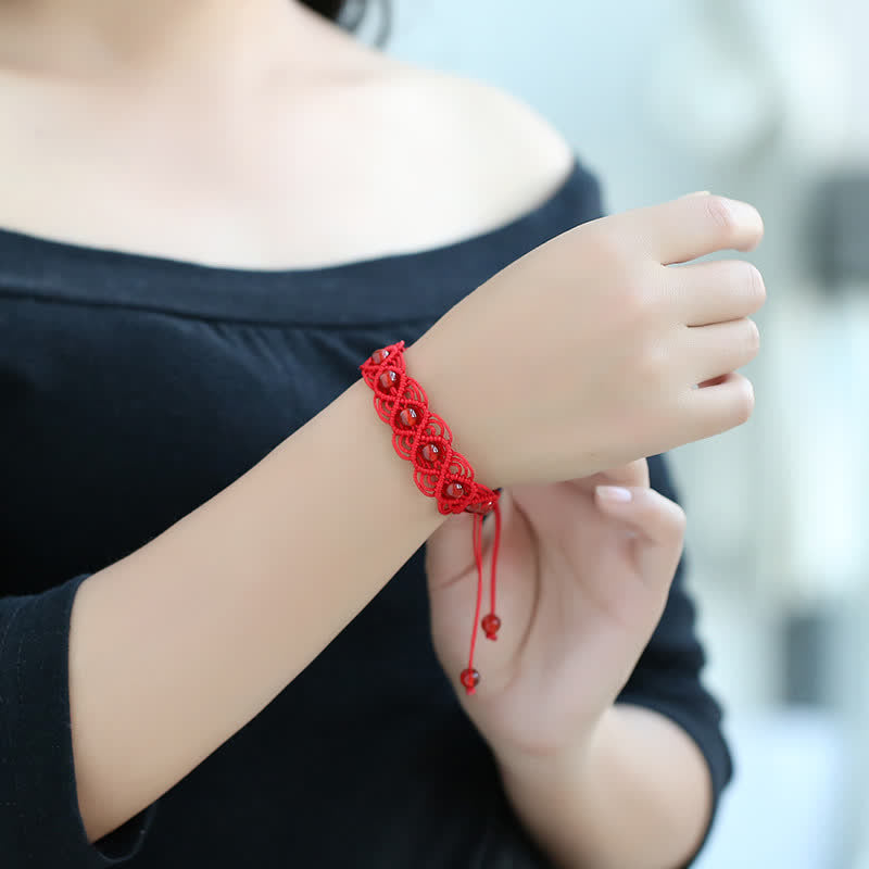 Pulsera Hilo Rojo Confianza Ágata Roja Piedras Buddha Stones