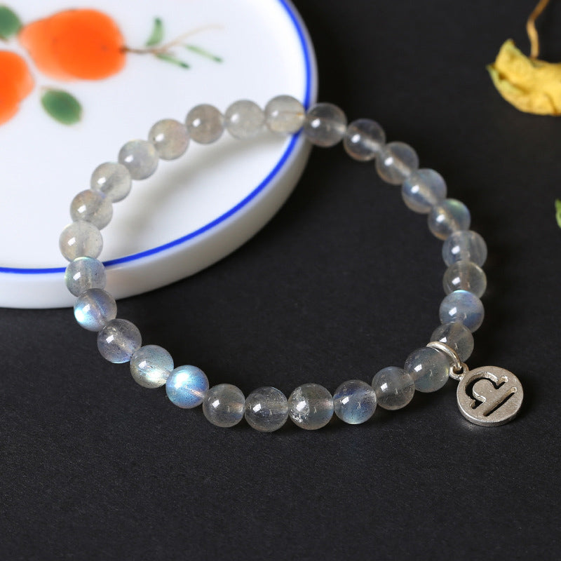 Pulsera con Encanto 12 Constelaciones del Zodíaco Piedra Lunar