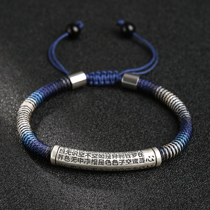 Pulsera trenzada hecha a mano con Buddha Stones de plata de ley 999 con forma de corazón Sutra Calm - image 3