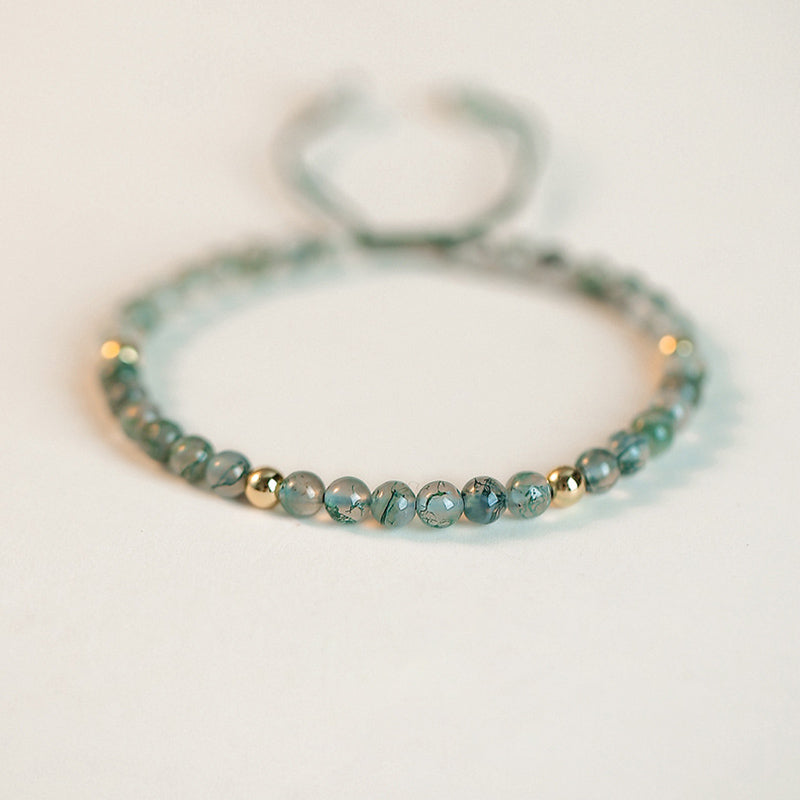 Pulsera Lucky Balance de Ágata Musgosa con Buddha Stones