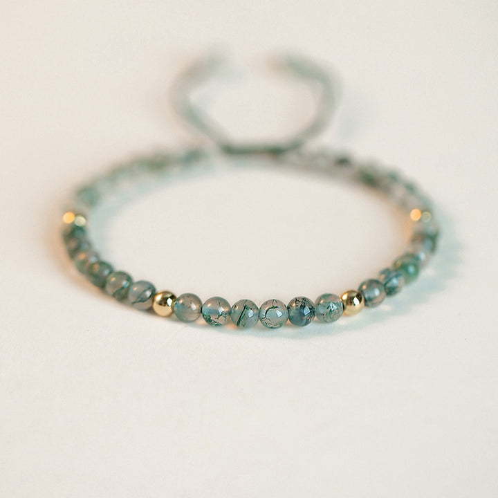 Pulsera Lucky Balance de Ágata Musgosa con Buddha Stones