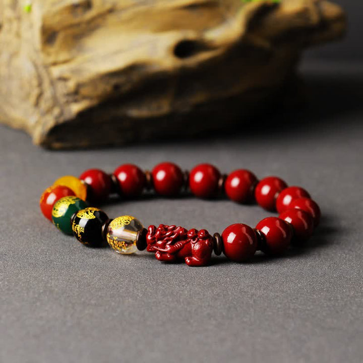 Pulsera de bendición de PiXiu con cinabrio, dios de la riqueza , Buddha Stones