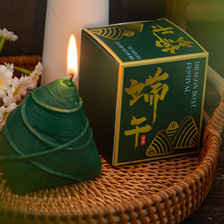 Vela perfumada con patrón Zongzi del Festival del Barco del Dragón de Buddha Stones , regalo para familiares y amigos