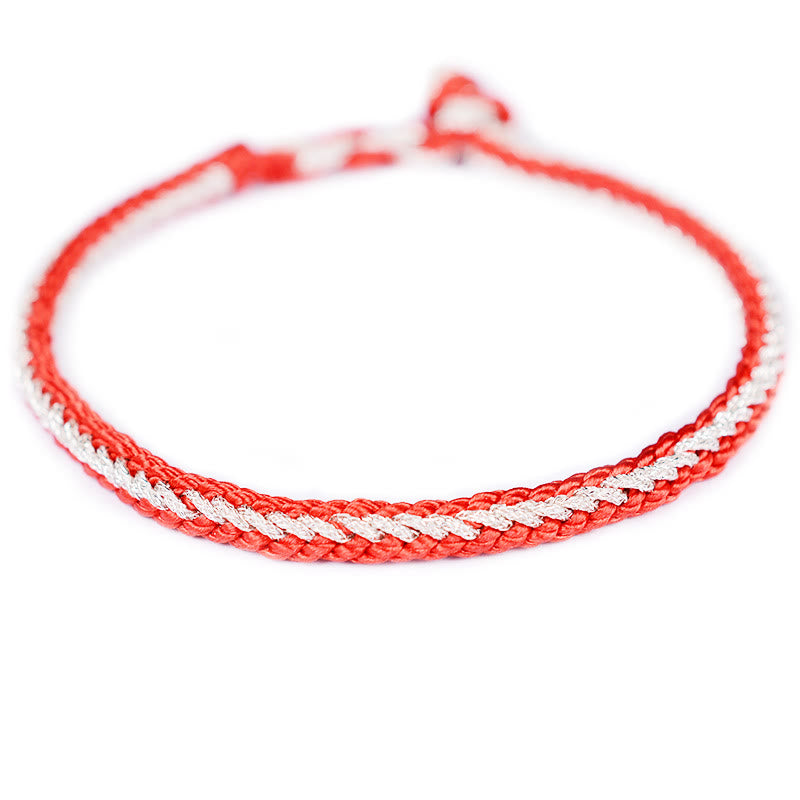 Pulsera de nudo de paz de ocho hilos hecha a mano con cuerda bicolor de Buddha Stones