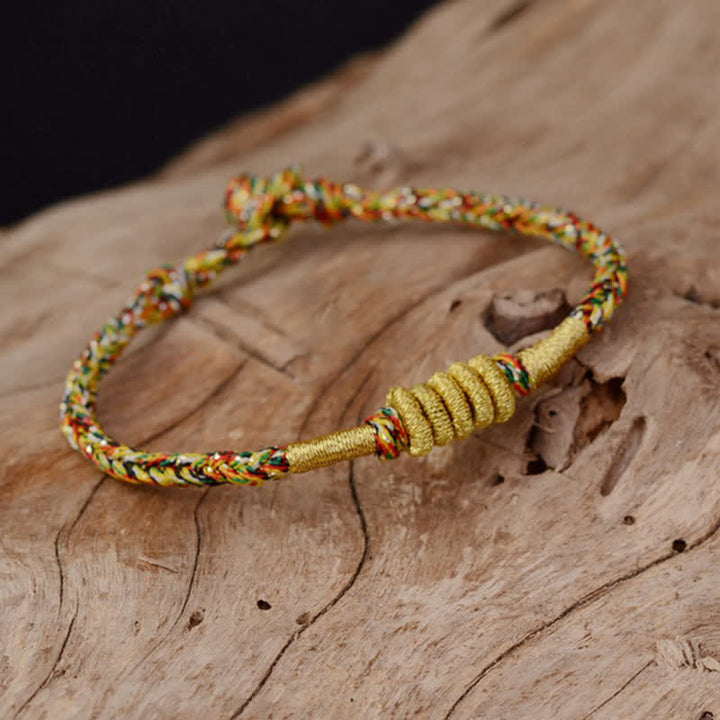 Pulsera de cuerda trenzada con protección de nudo King Kong colorida hecha a mano con Buddha Stones