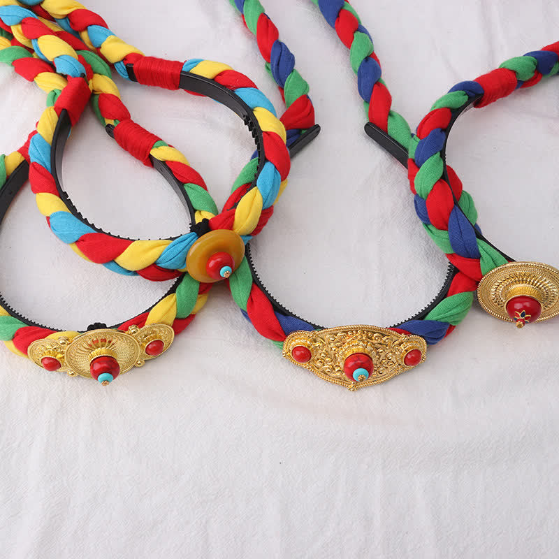 Accesorios para el cabello con cuentas de borlas coloridas tibetanas - image 0