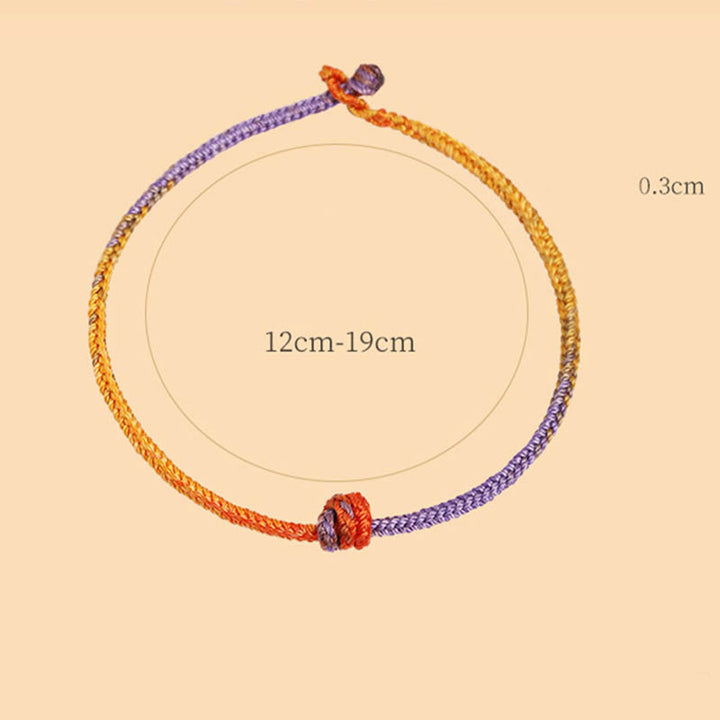 Pulsera de cuerda trenzada roja de oro púrpura colorida hecha a mano con Buddha Stones