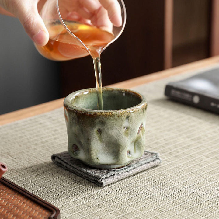 Buddha Stones hechas a mano, textura de hielo agrietada Simple, taza de té de cerámica china Jianzhan, taza de té de Kung Fu