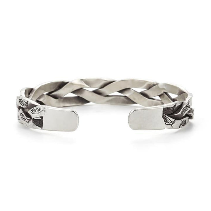 Brazalete con diseño retorcido de peces Koi y Buddha Stones, pulsera de la suerte y la riqueza