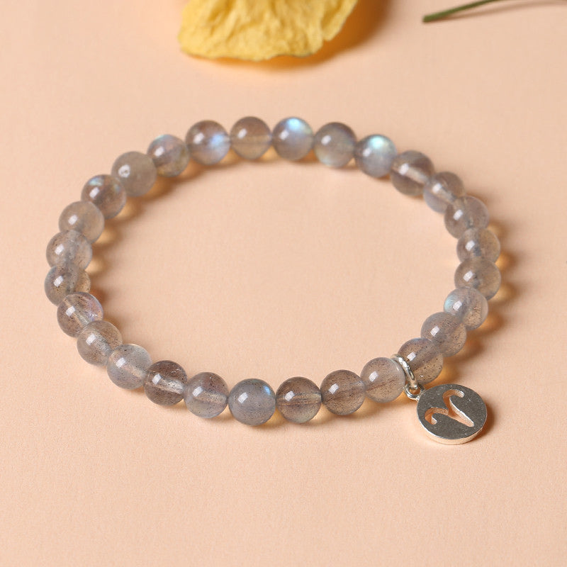 Pulsera con Encanto 12 Constelaciones del Zodíaco Piedra Lunar