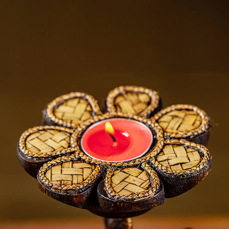 Candelabro de madera con diseño de mano de Buddha Stones , decoración para el hogar