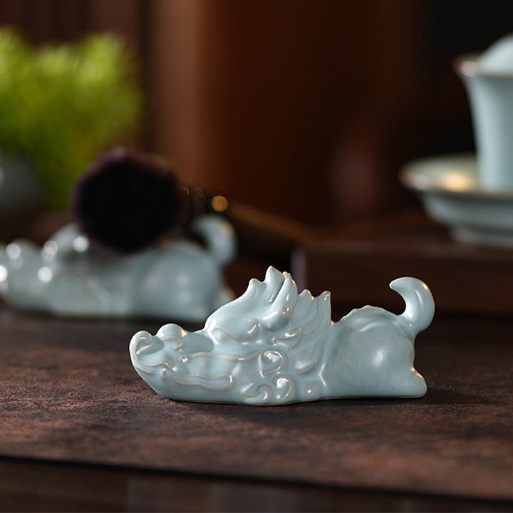 Buddha Stones Año del Dragón Suerte Cerámica Té Mascota Hogar Estatuilla Decoración