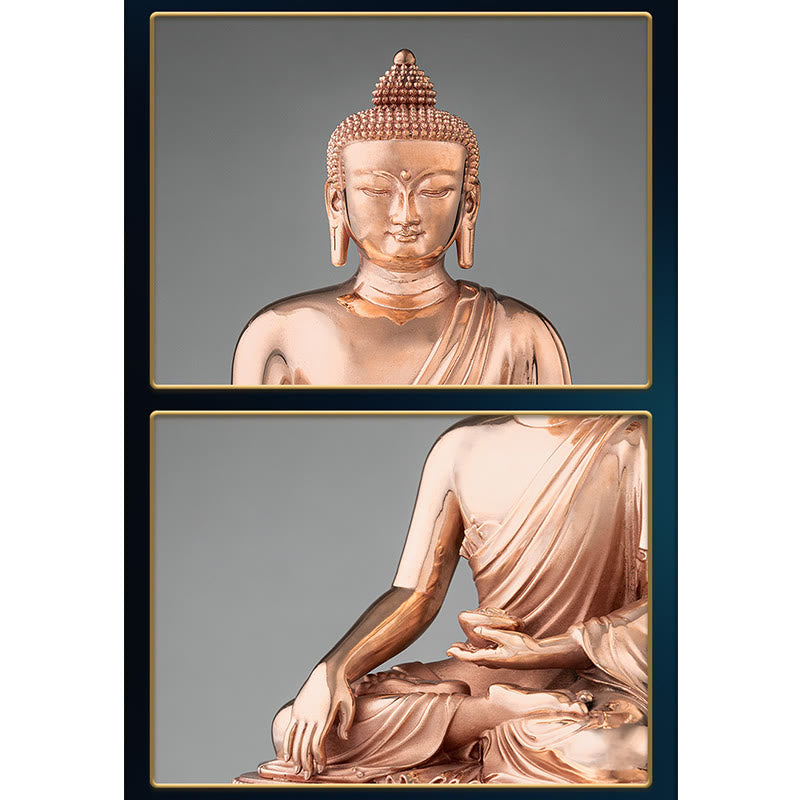 Estatuilla de Buda Gautama Shakyamuni, estatua de cobre de serenidad, decoración del hogar