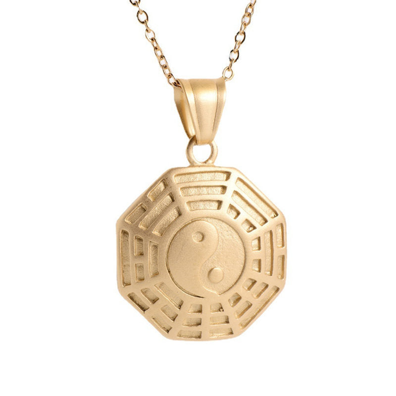 Bagua Yin Yang Collar de equilibrio de acero de titanio Colgante de cadena - image 7