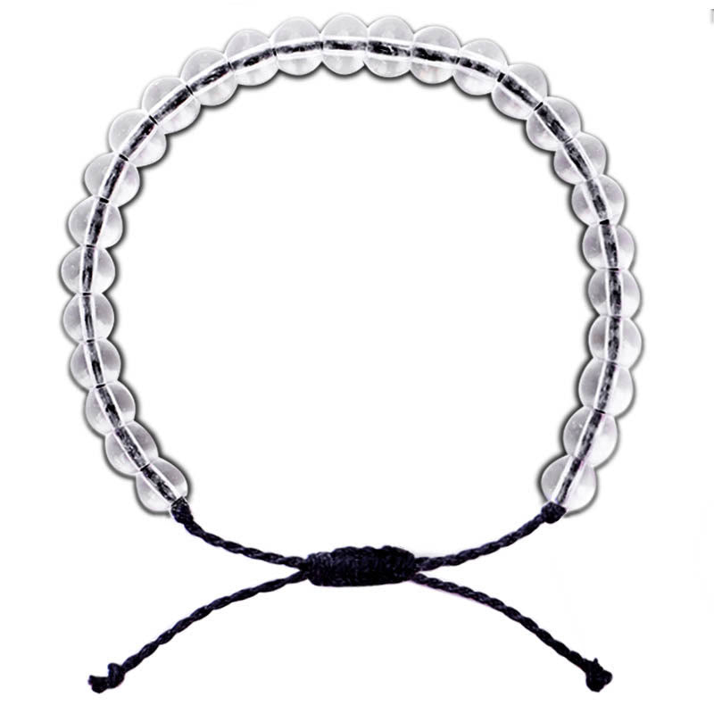 Pulsera ajustable de hilo trenzado con cuentas de vidrio hechas a mano