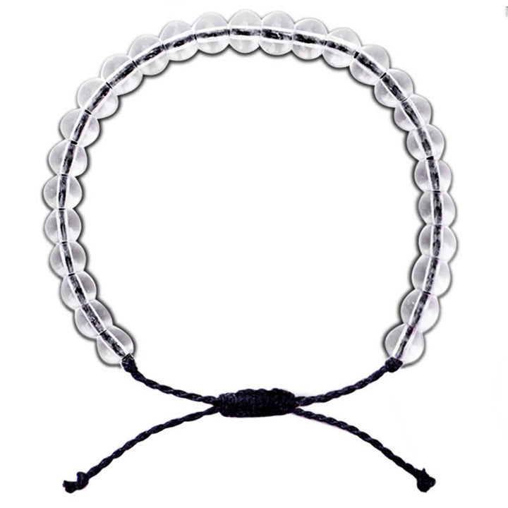 Pulsera ajustable de hilo trenzado con cuentas de vidrio hechas a mano