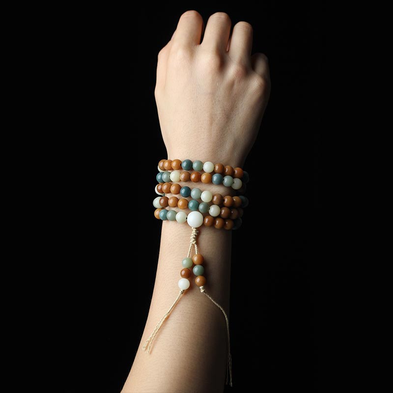 Pulsera de sabiduría de armonía de Mala de semillas de Bodhi de Buddha Stones