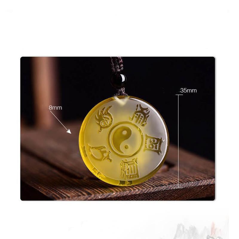 Buddha Stones taoísmo cinco montañas sagradas símbolo Yin Yang Liuli cristal equilibrio collar colgante llavero - image 13